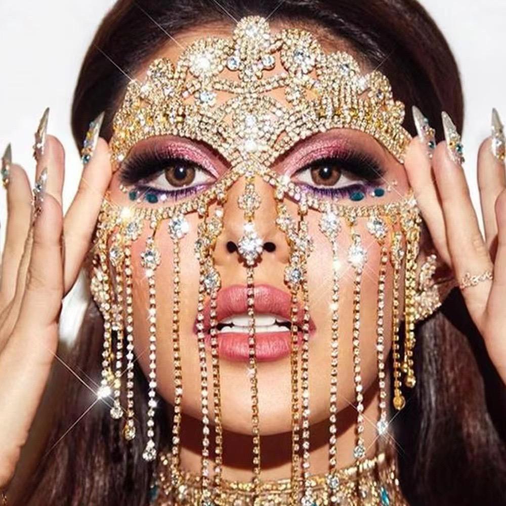 RHINESTONE FACE MASK