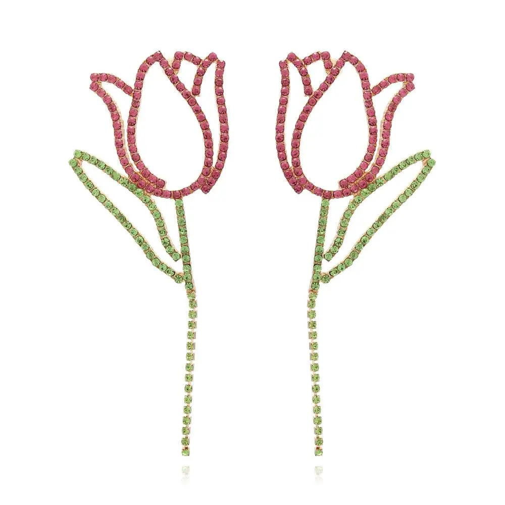 STONE ROSE EARRINGS 