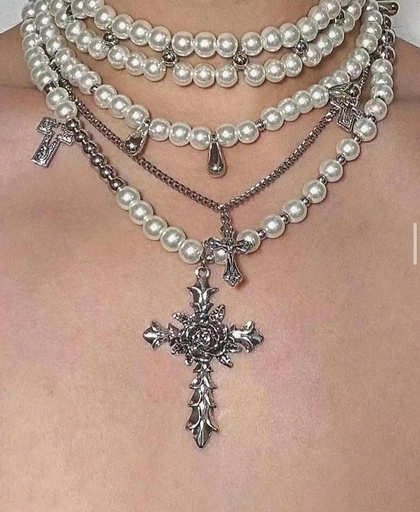 CRUCIFIX PEARL NECKLACE