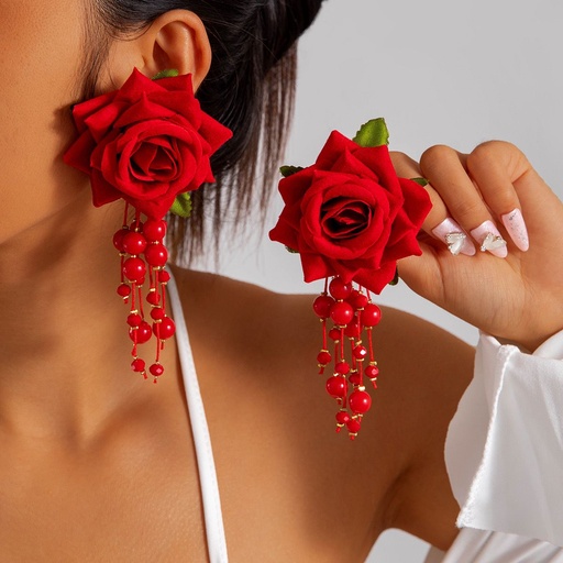 RED ROSE EARRINGS